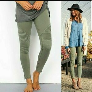 Olive Moto Jeggings
